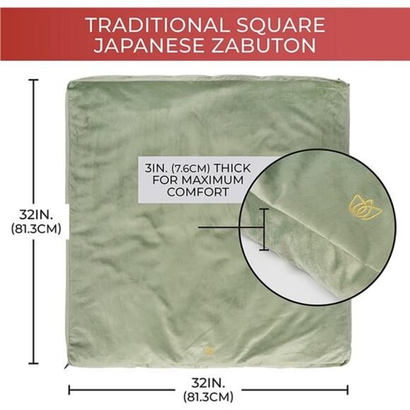 Meditation Mat Zabuton, Velvet Floor Cushions for Women and Men - Picture 1 of 2
